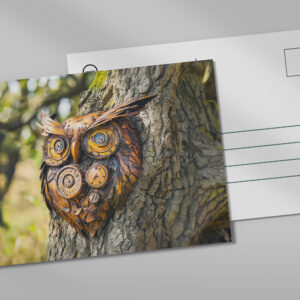 raxxa Postkarte: Metal Owl Garden Sculpture