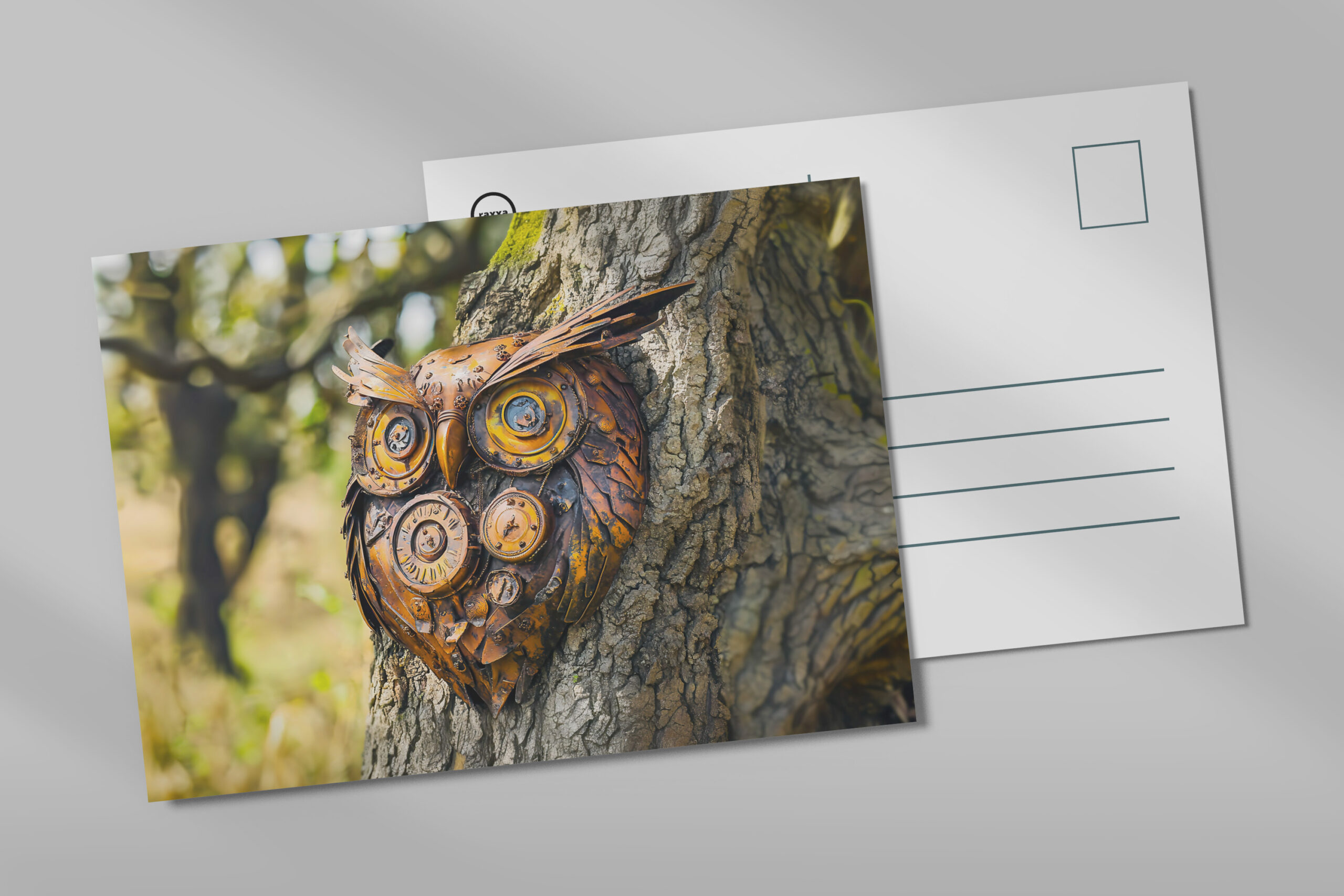 raxxa Postkarte: Metal Owl Garden Sculpture