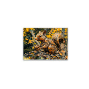 raxxa Glas-Magnet: Metal Squirrel on Branch in autumn