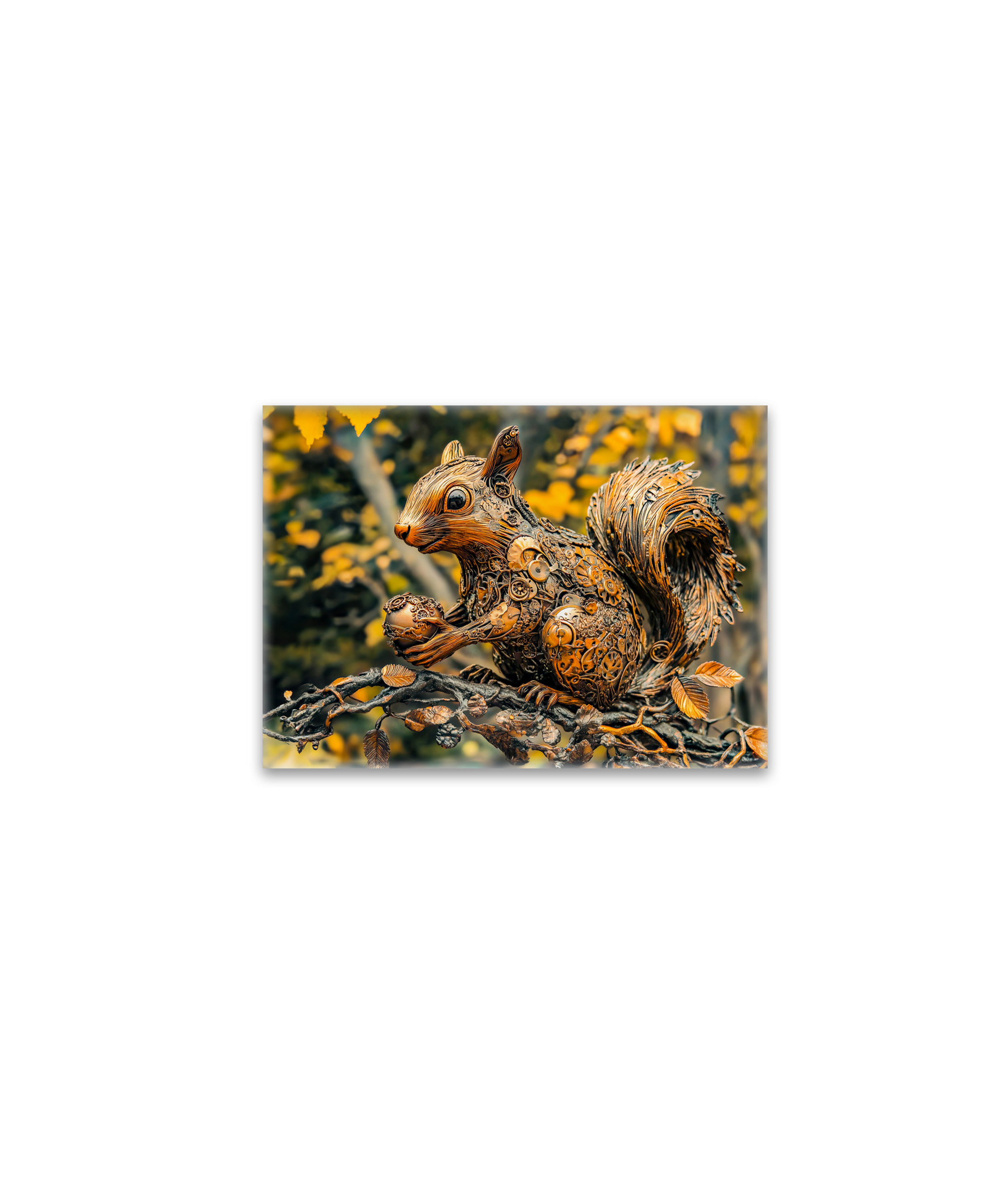 raxxa Glas-Magnet: Metal Squirrel on Branch in autumn