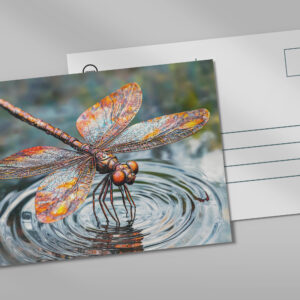 raxxa Postkarte: Metal Dragonfly Over Water