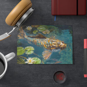 raxxa Postkarte: Metal Koi in Pond and water lilith