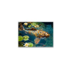 raxxa Glas-Magnet: Metal Koi in Pond and water lilith