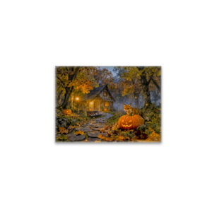 raxxa Glas-Magnet: Halloween Forest Cottage with Fox