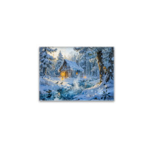 raxxa Glas-Magnet: Winter Cottage by the Forest Stream