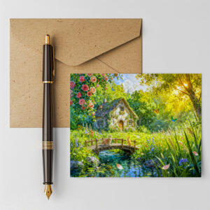 raxxa Postkarte: Rose Petal Cottage by the Wildbrook