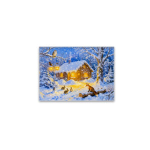 raxxa Glas-Magnet: Winter Forest Cottage with Woodland Animals