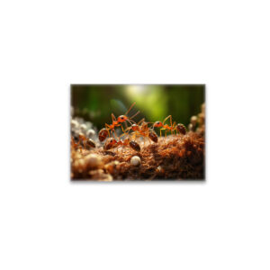 raxxa Glas-Magnet: busy ant colony working together to carry tiny pieces of food back to their underground nest