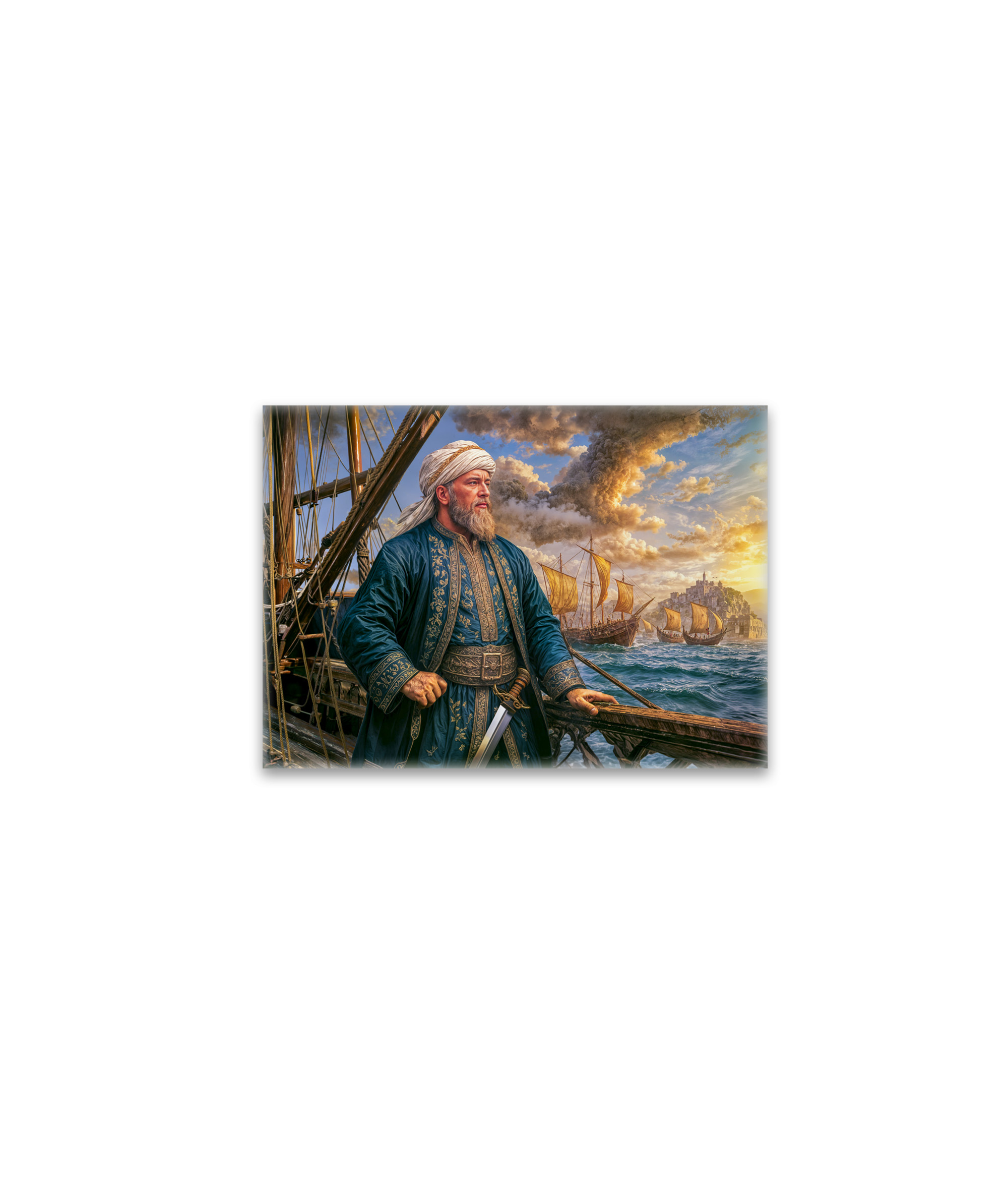 raxxa Glas-Magnet: Hayreddin Barbarossa Naval Commander Portrait