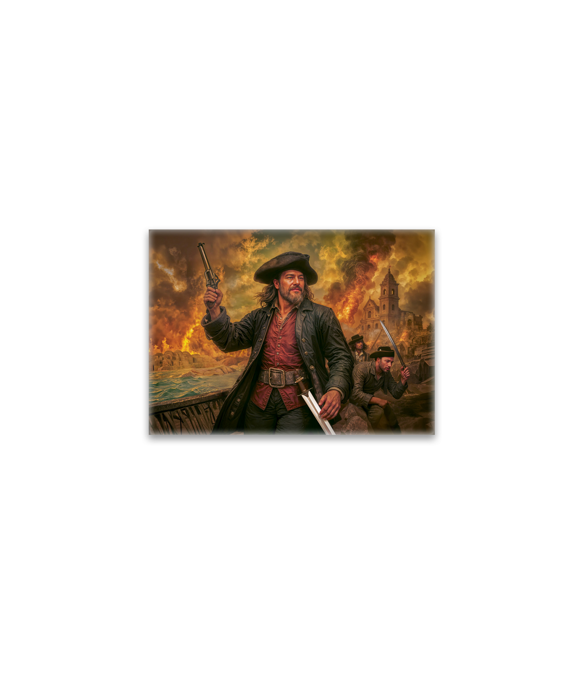 raxxa Glas-Magnet: Henry Morgan Pirate Battle Portrait