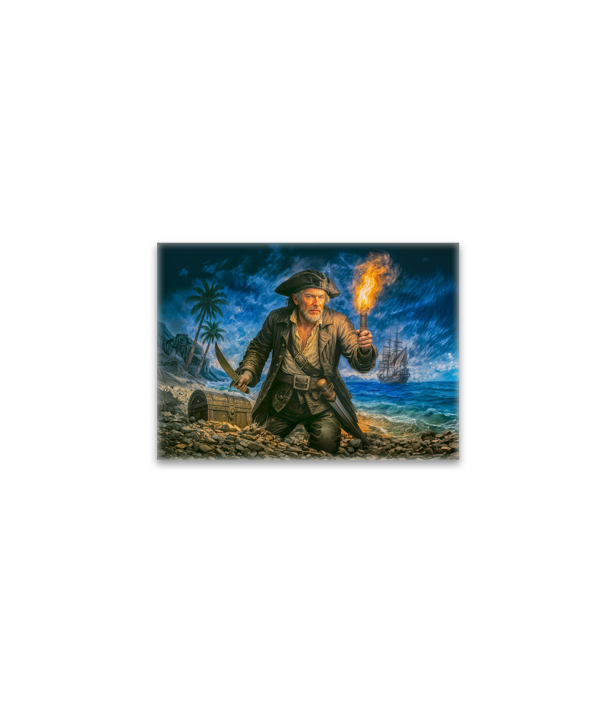 raxxa Glas-Magnet: Captain Kidd Legendary Pirate Portrait