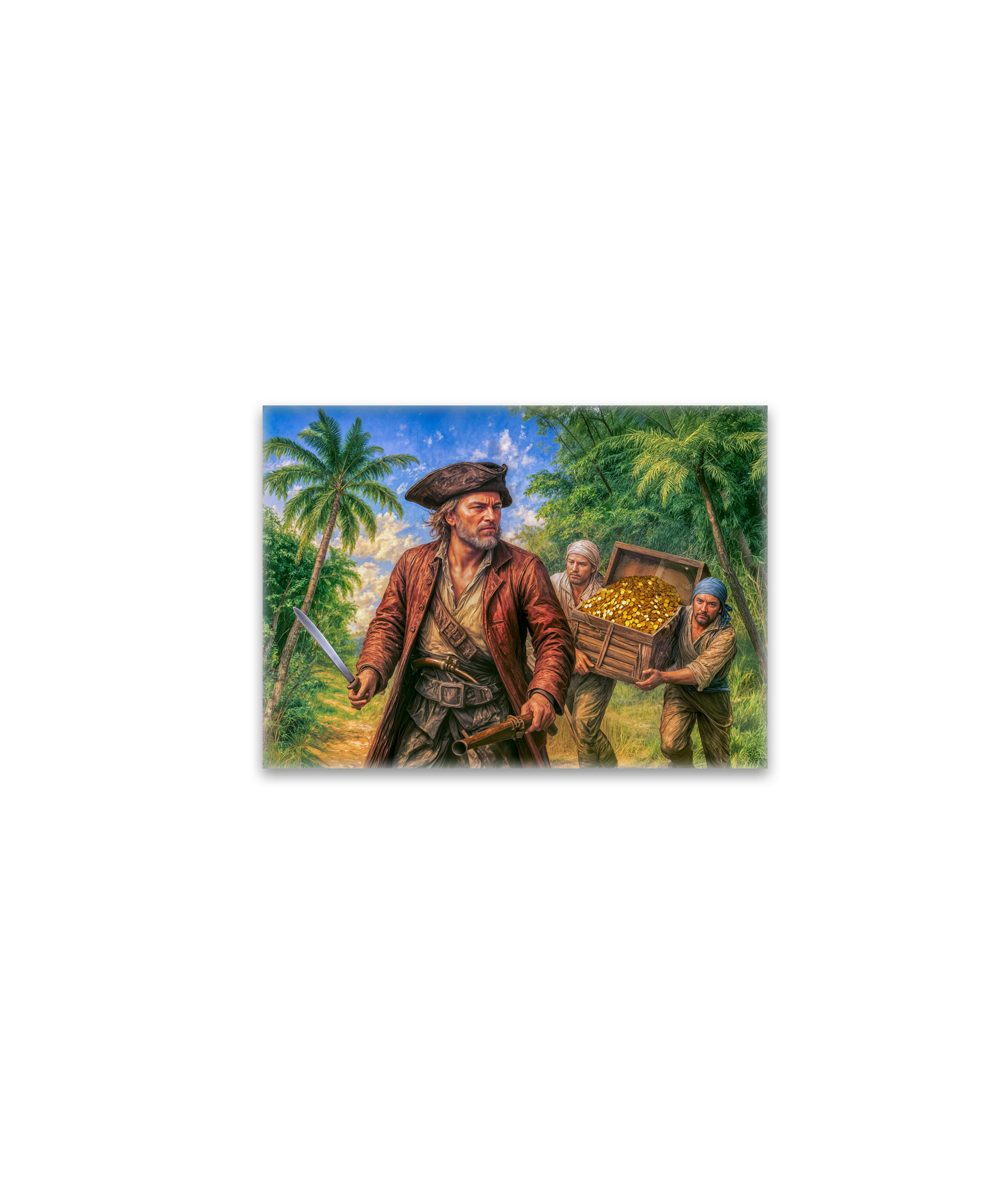 raxxa Glas-Magnet: Captain Kidd Treasure Island Portrait