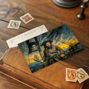 raxxa Postkarte: Blackbeard Pirate Storm Portrait