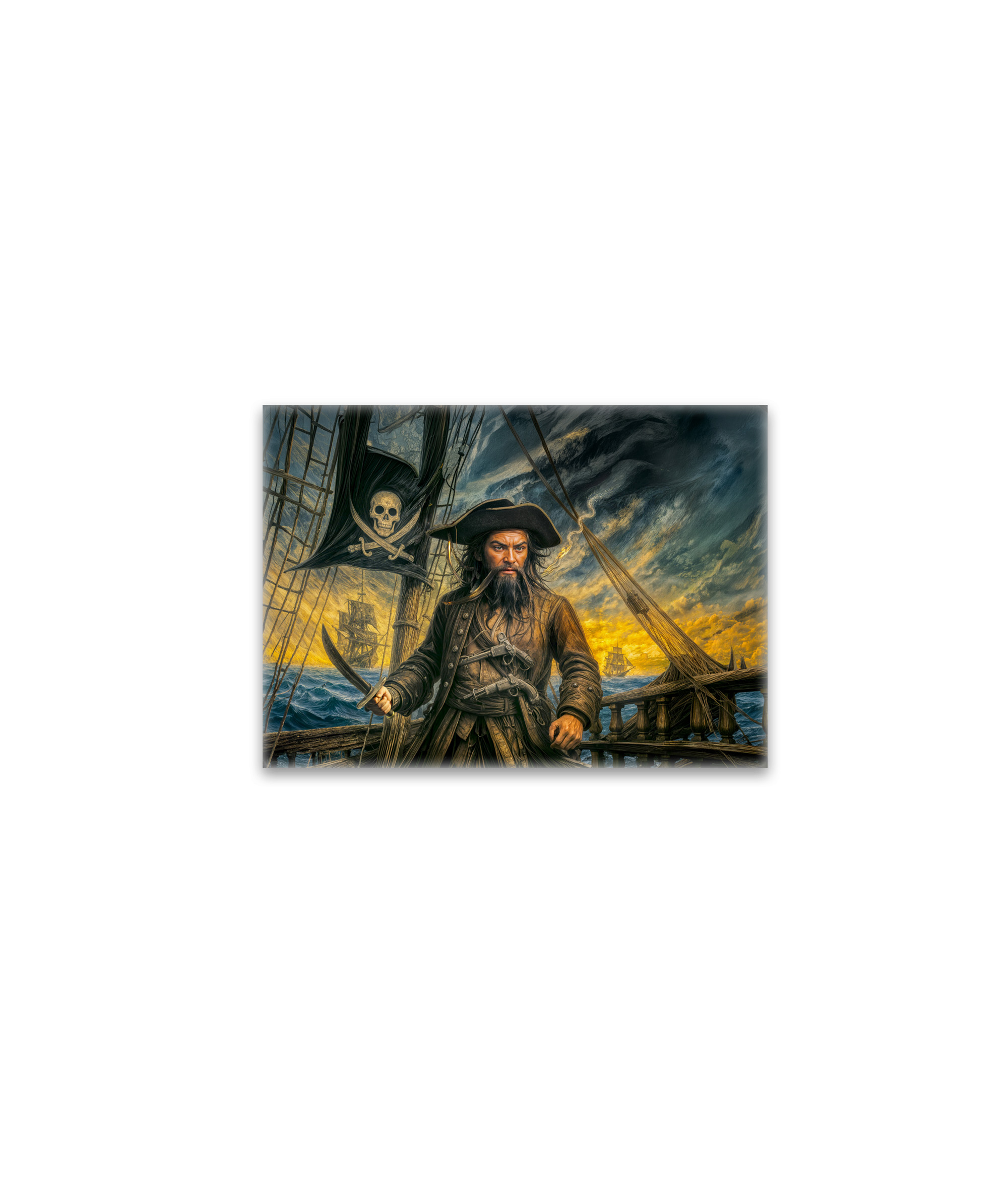 raxxa Glas-Magnet: Blackbeard Pirate Storm Portrait