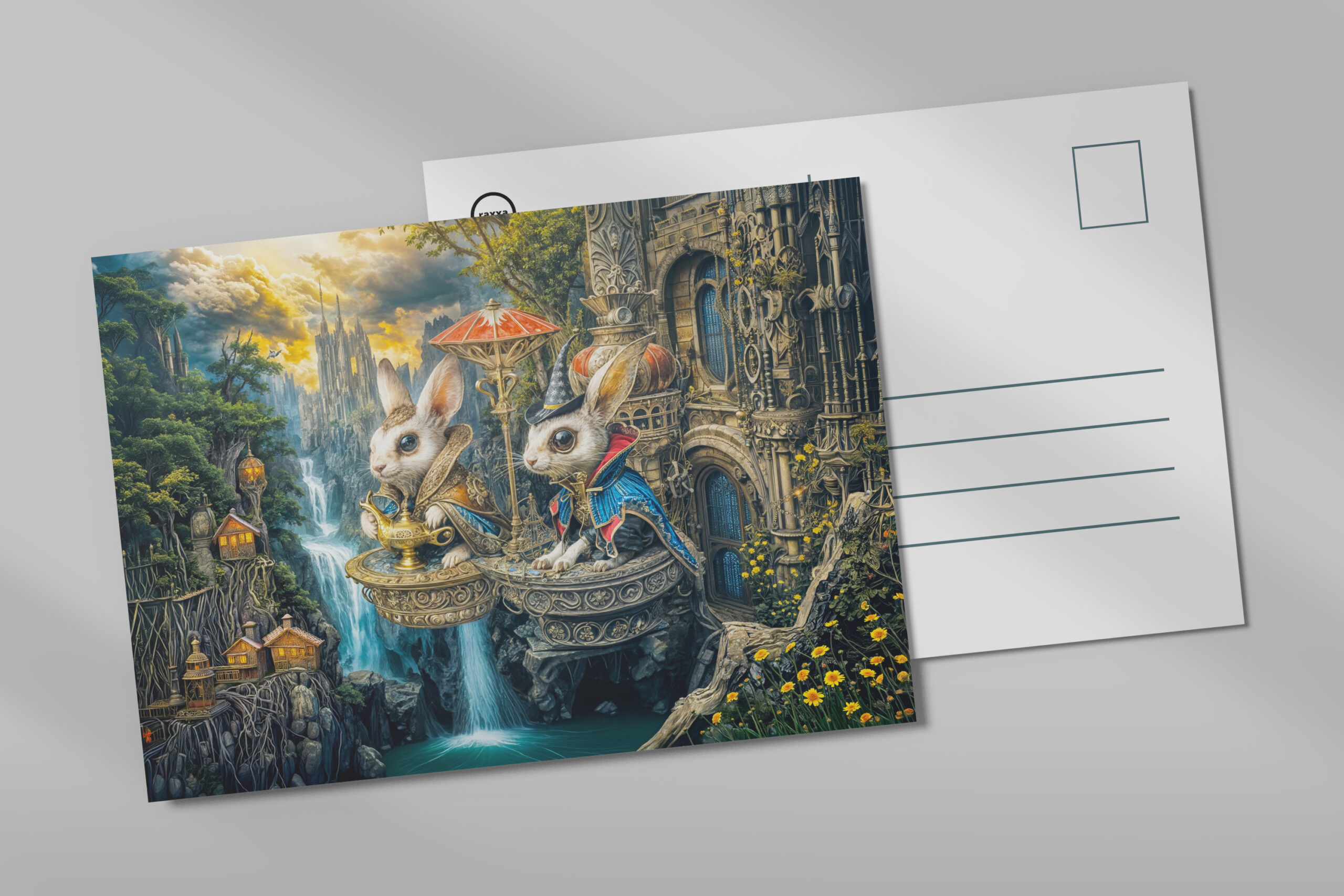 raxxa Postkarte: Steampunk magic rabbits