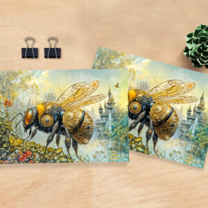 raxxa Postkarte: Steampunk blossom bee