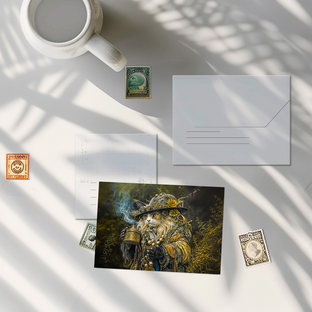 raxxa Postkarte: Enchanted woodland alchemist cat