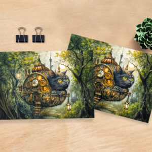 raxxa Postkarte: Mystic clockwork cat