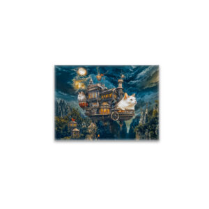 raxxa Glas-Magnet: Flying castle cats Steampunk night