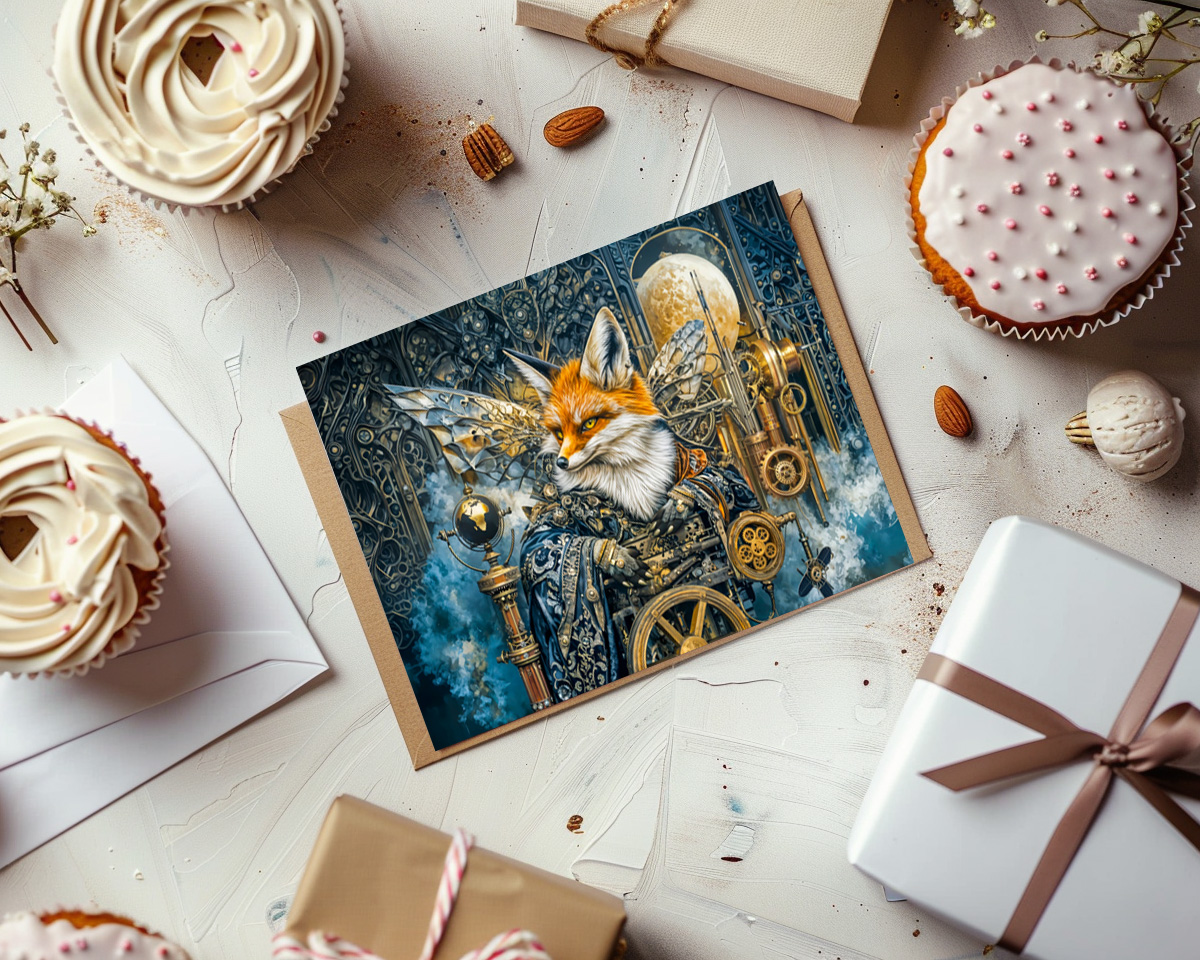 raxxa Postkarte: Steampunk fog fox