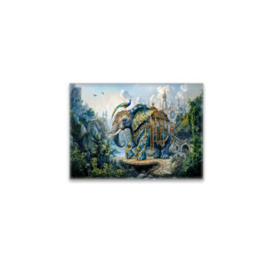 raxxa Glas-Magnet: Steampunk floral elephant