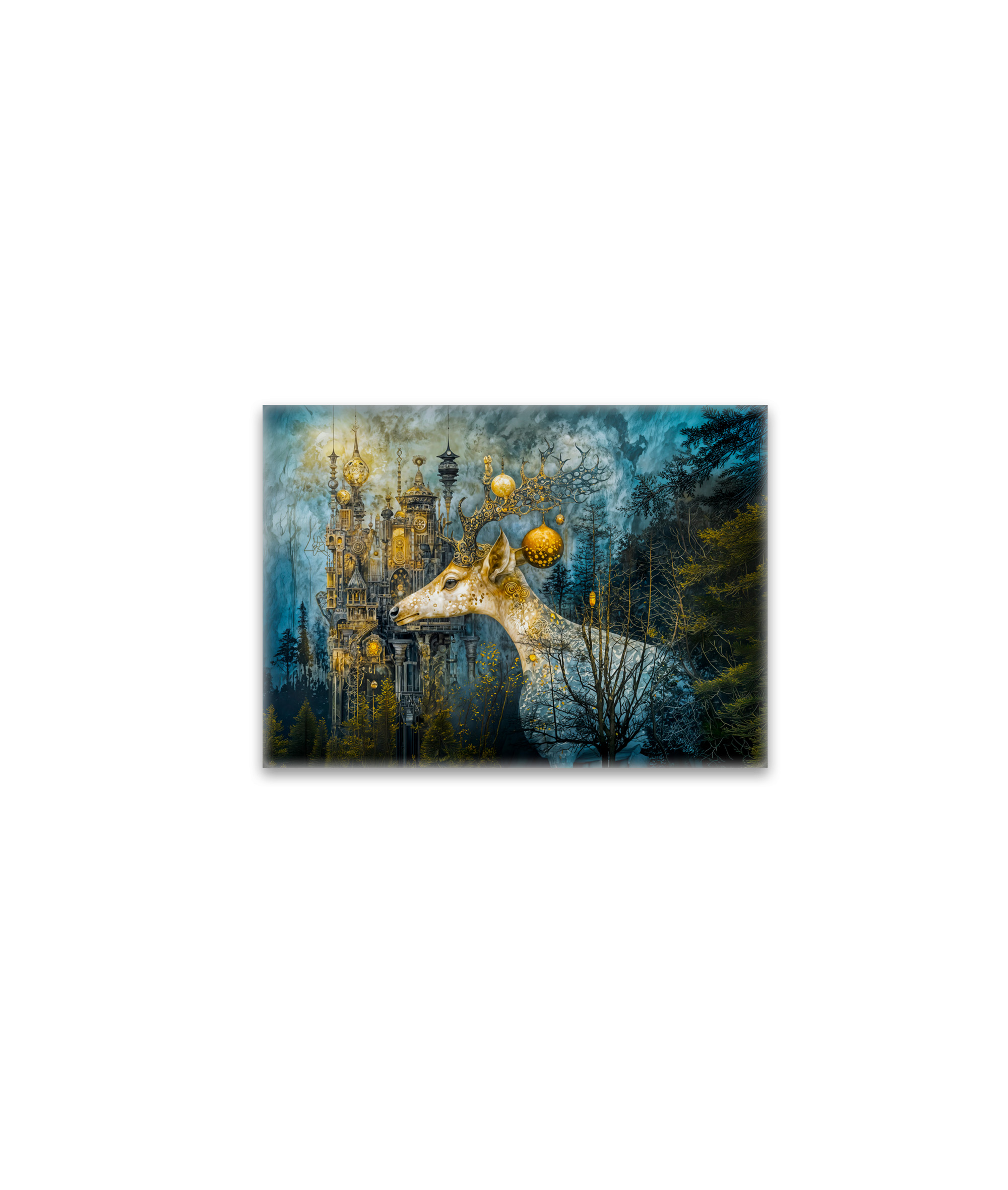 raxxa Glas-Magnet: Flying castle cats Steampunk night