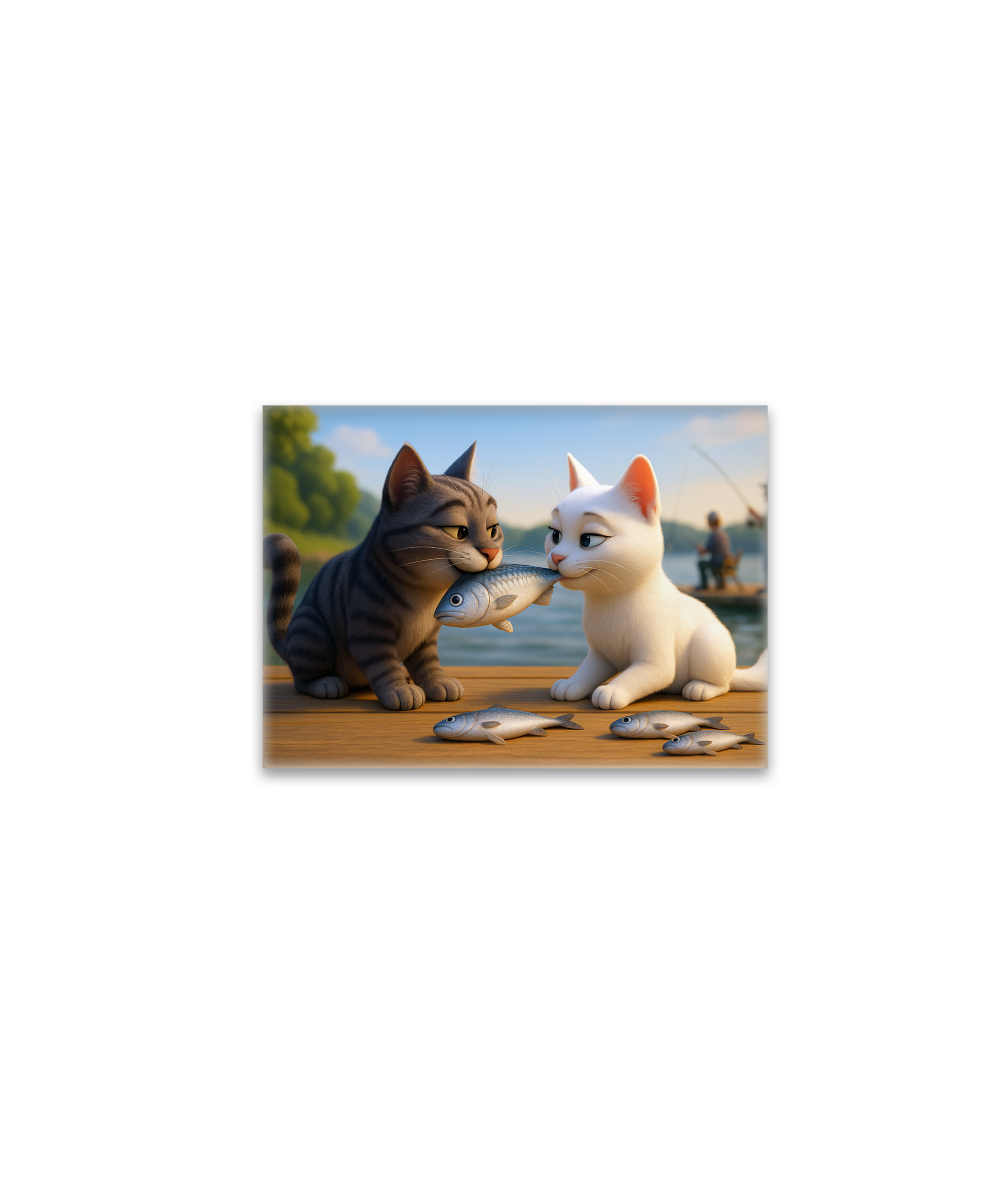 raxxa Glas-Magnet: Ein Fisch für die große Liebe - Katzenliebe