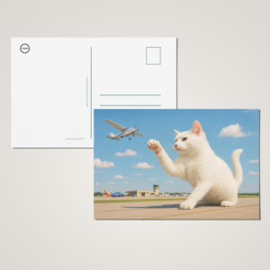 raxxa Postkarte: Katze fängt Flugzeug