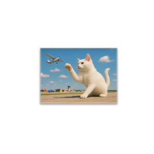 raxxa Glas-Magnet: Katze fängt Flugzeug