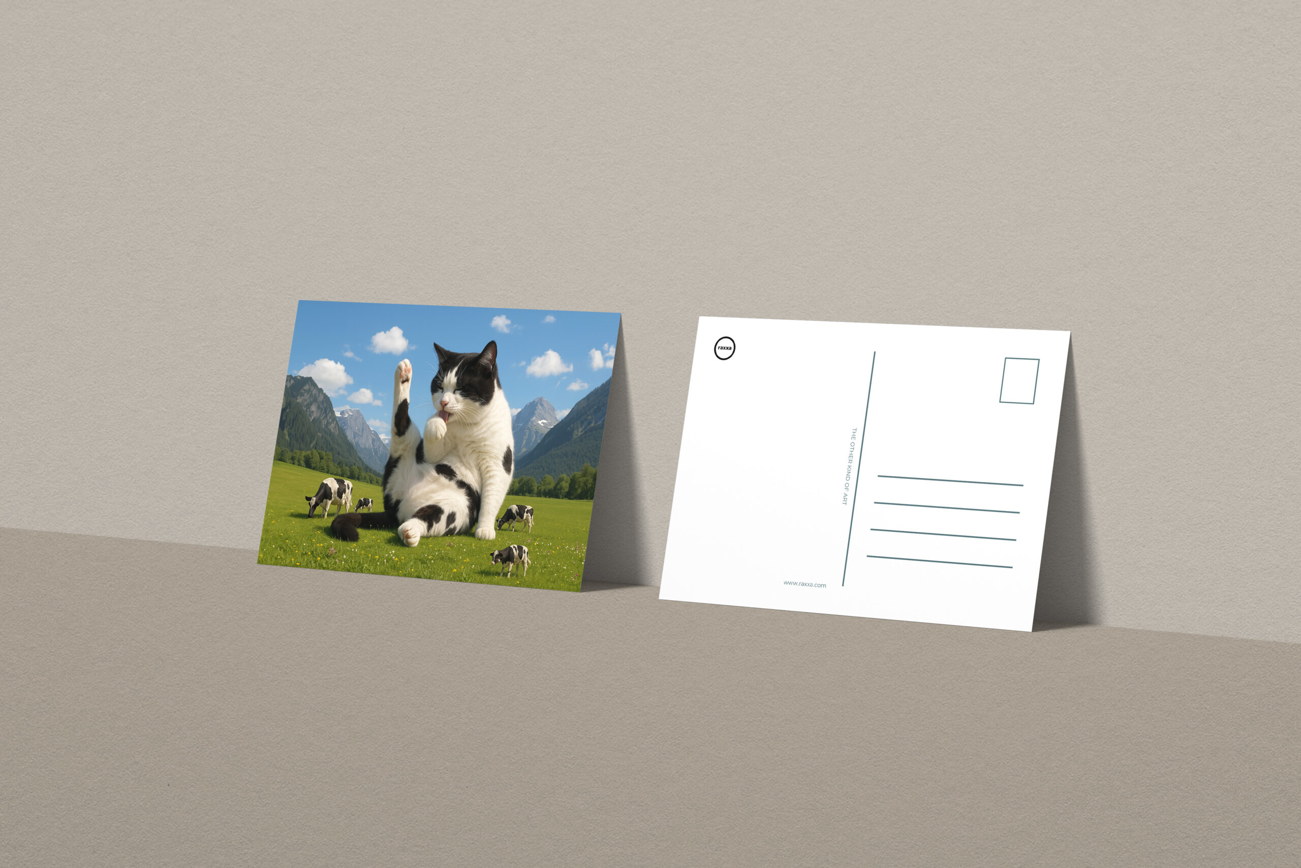 raxxa Postkarte: Kuhkatze - wörtlich genommen