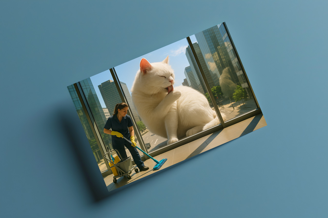 raxxa Postkarte: Putztag - Katze in der Stadt