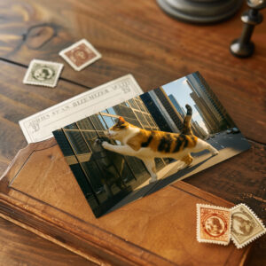 raxxa Postkarte: Mein liebstes Spiegelbild - Katze mit Fenster