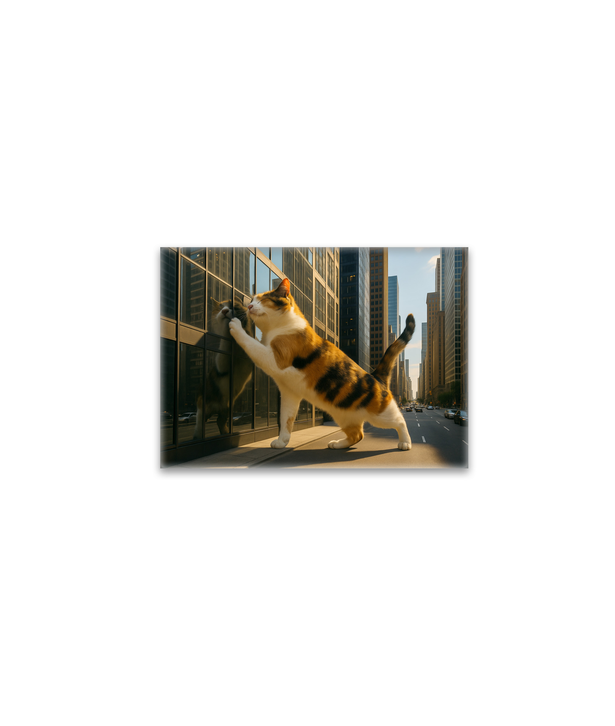 raxxa Glas-Magnet: Mein liebstes Spiegelbild - Katze mit Fenster