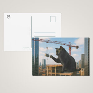 raxxa Postkarte: Lustig, es bewegt sich - Kater mit Krahn