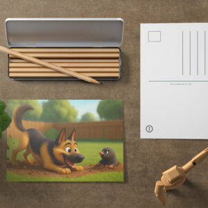 raxxa Postkarte: Schäferhund und genervter Maulwurf