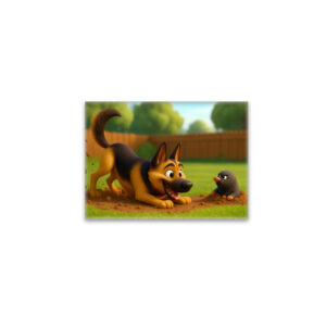 raxxa Glas-Magnet: Schäferhund und genervter Maulwurf