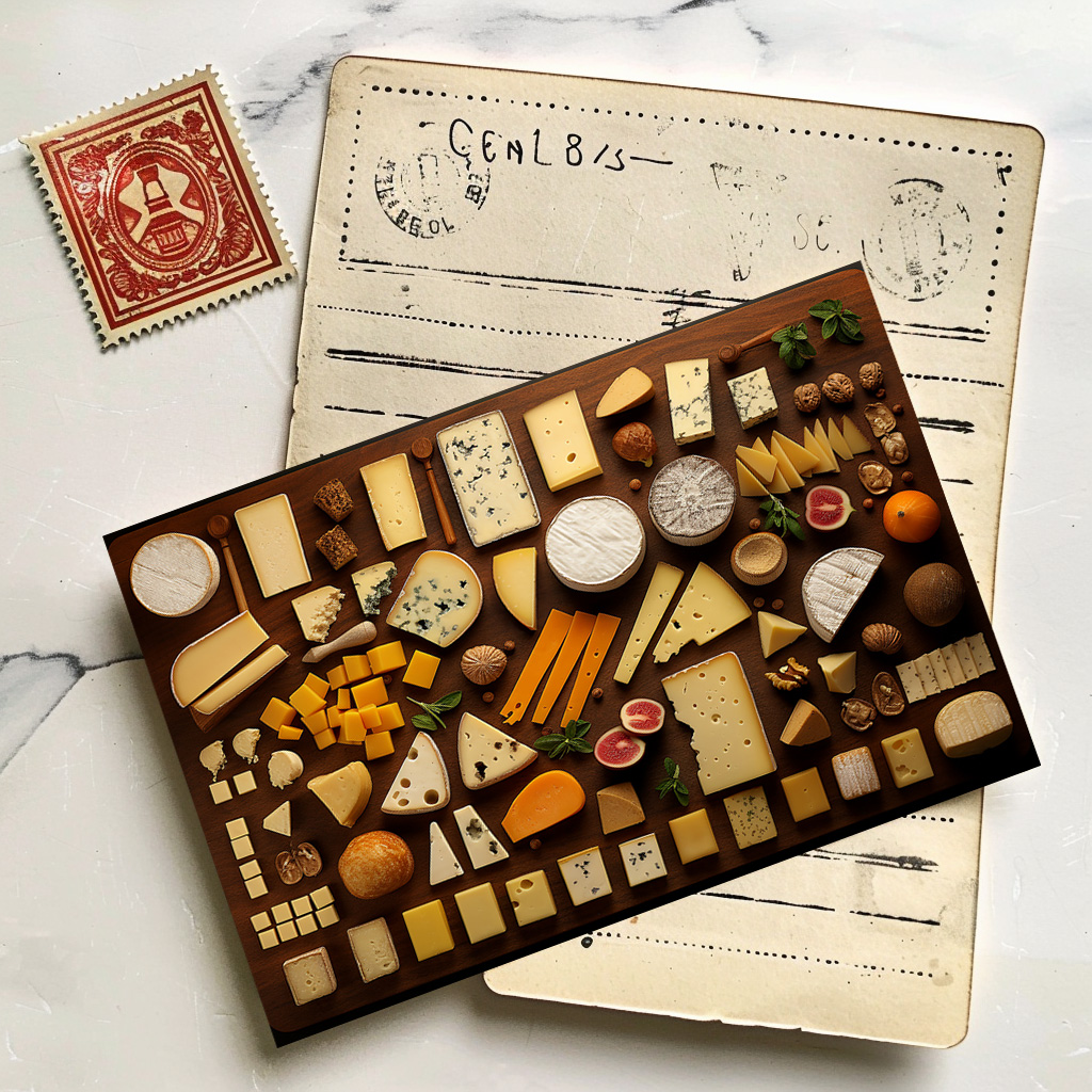raxxa Postkarte: Arrangement von Käse Variationen