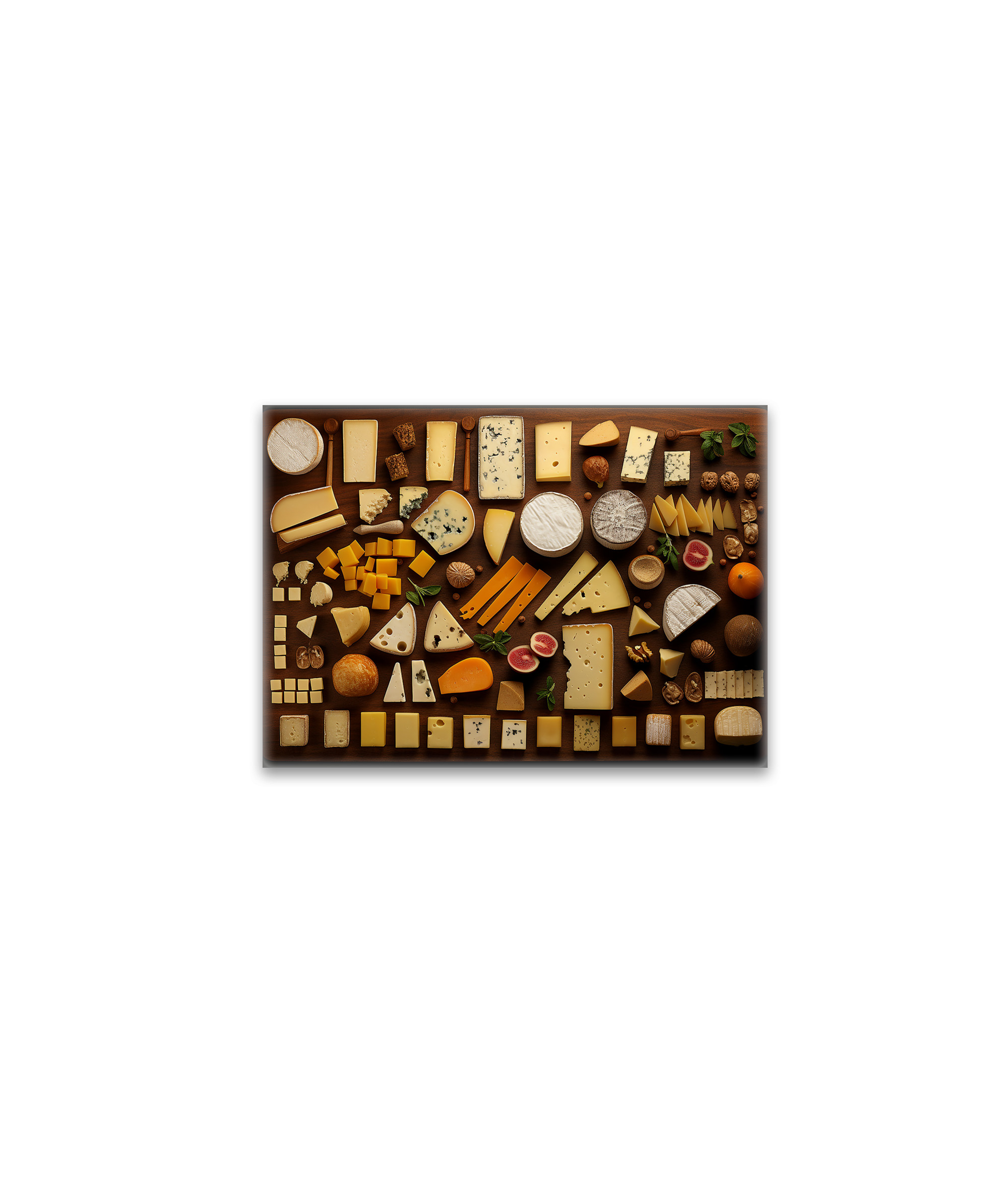 raxxa Glas-Magnet: Arrangement von Käse Variationen