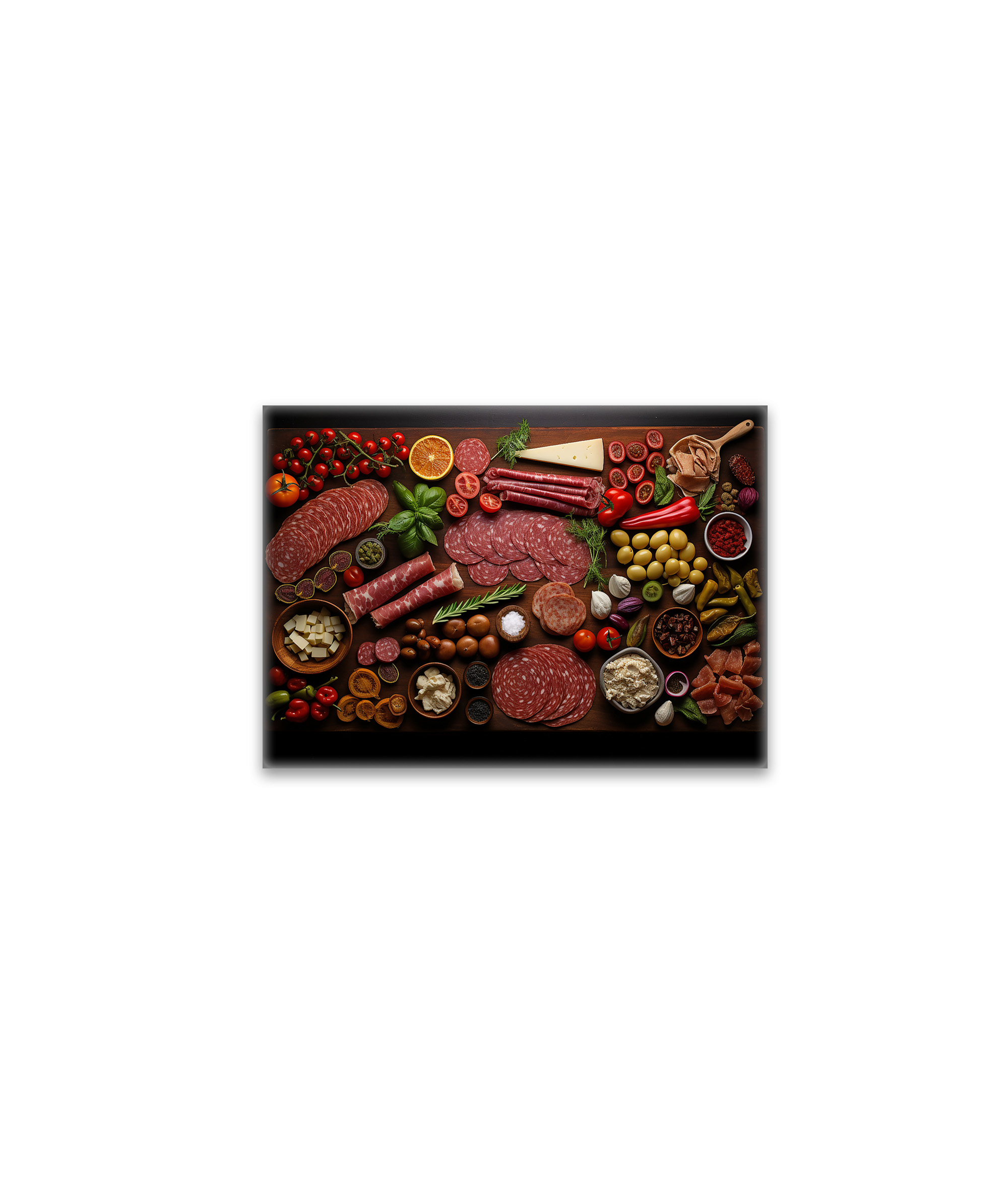 raxxa Glas-Magnet: Arrangement mit Salami und Wurst