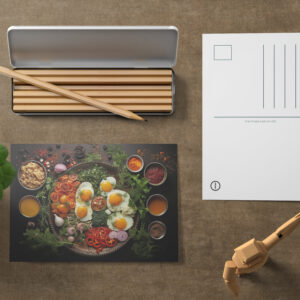 raxxa Postkarte: Arrangement mit Ei und Gemüse