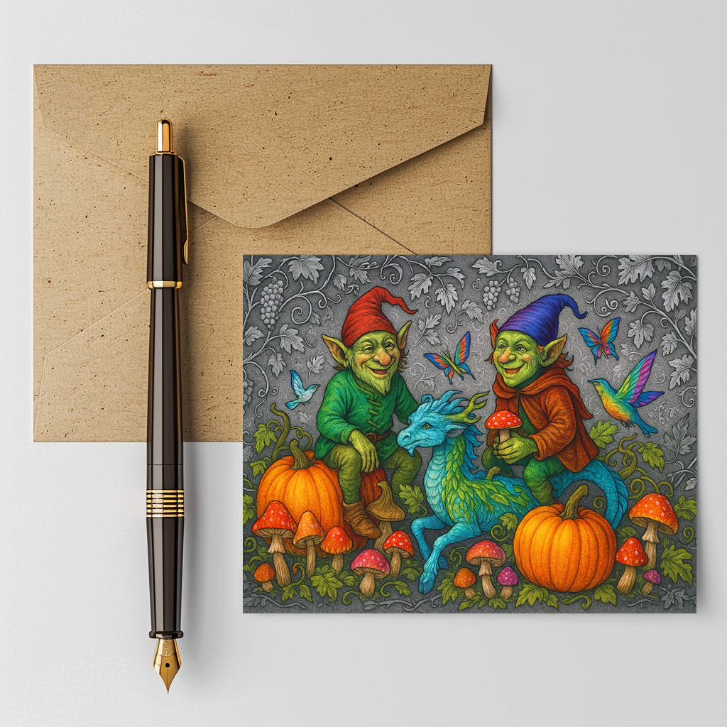 raxxa Postkarte: Kobolde und Kürbisgeister - mystische Wesen