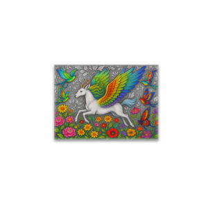 raxxa Glas-Magnet: Pegasushirsch und Schmetterlingsvögel - mystische Wesen