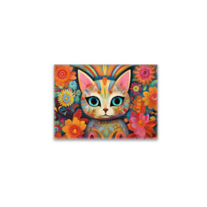 raxxa Glas-Magnet: Fröhliche Katzenkunst Im Stil von Frieda Kahlo