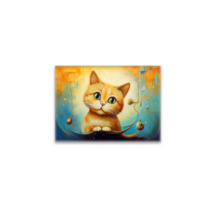 raxxa Glas-Magnet: Fröhliche Katzenkunst im Stil von Salvador Dali