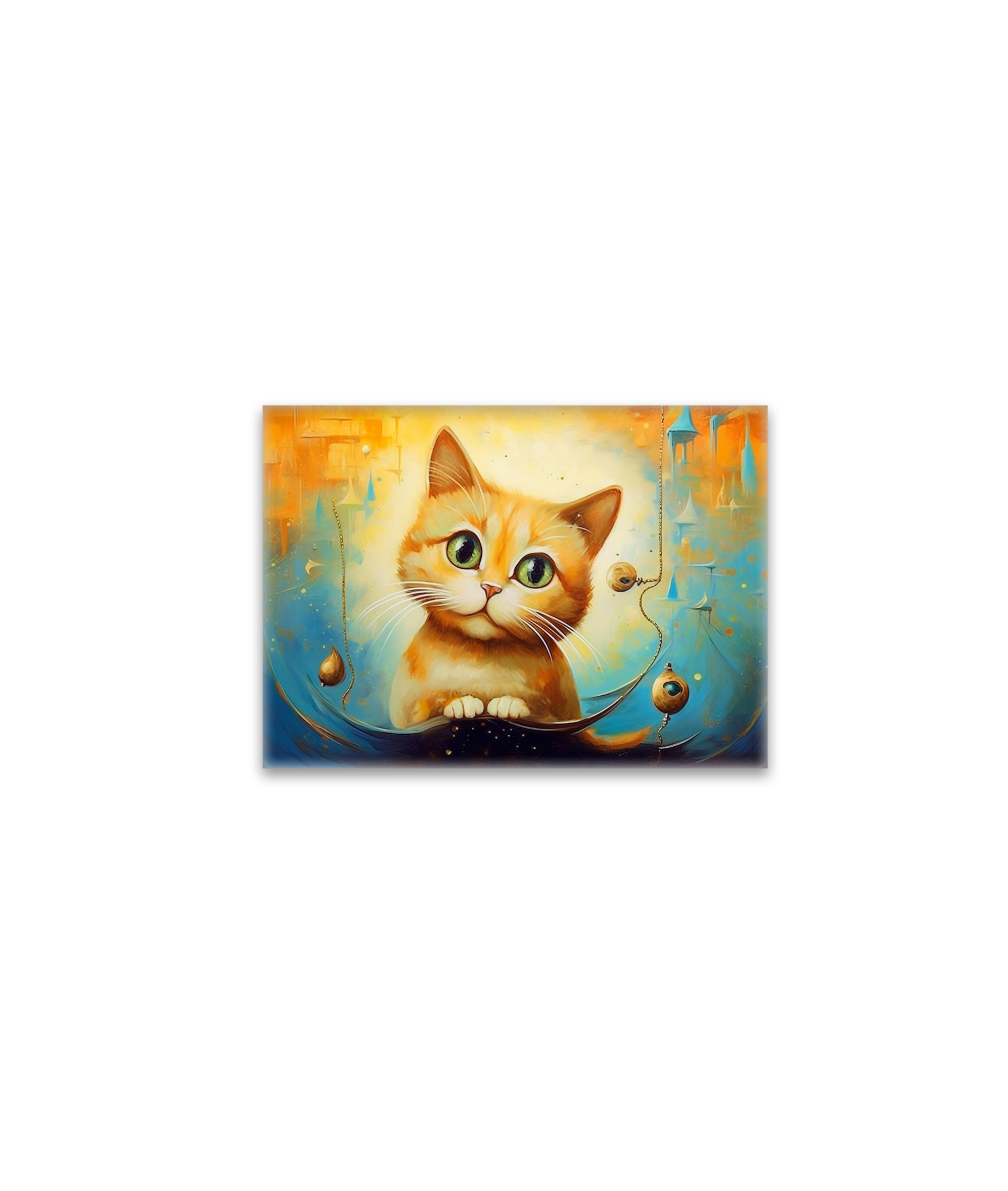 raxxa Glas-Magnet: Fröhliche Katzenkunst im Stil von Salvador Dali