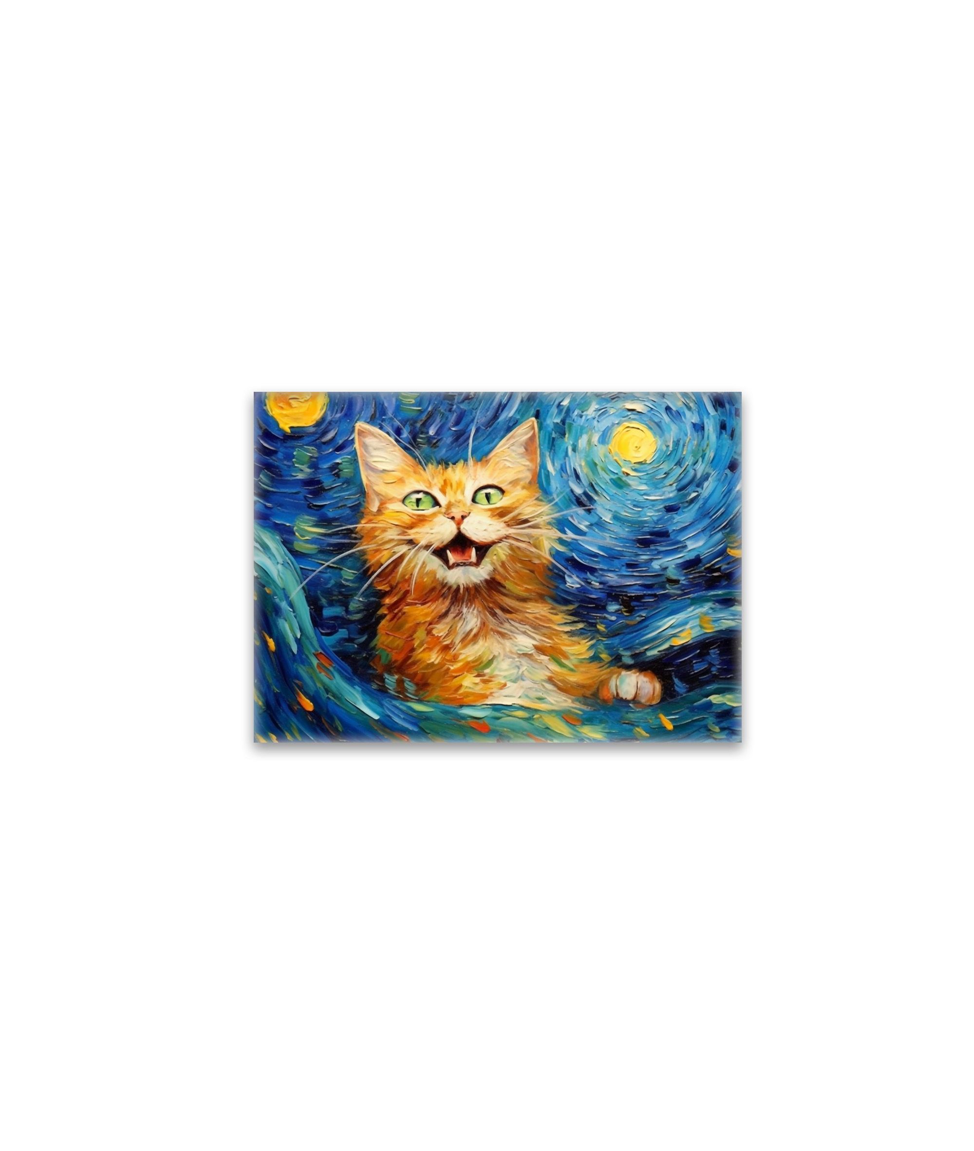 raxxa Glas-Magnet: Fröhliche Katzenkunst Im Stil von Vincent van Gogh