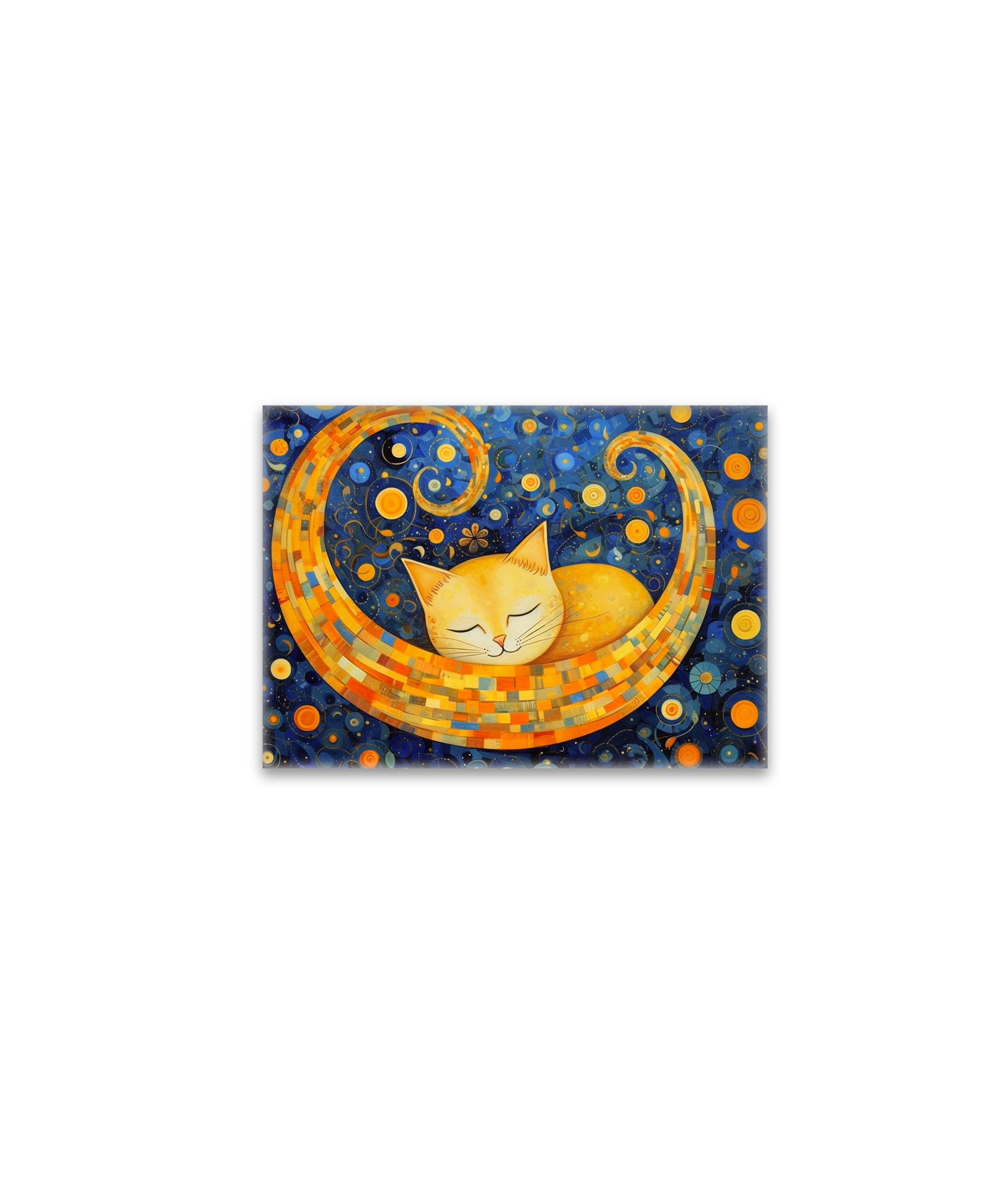 raxxa Glas-Magnet: Fröhliche Katzenkunst Im Stil von Gustav Klimt