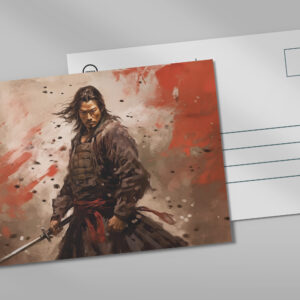raxxa Postkarte: Samurai Krieger vor dem Kampf