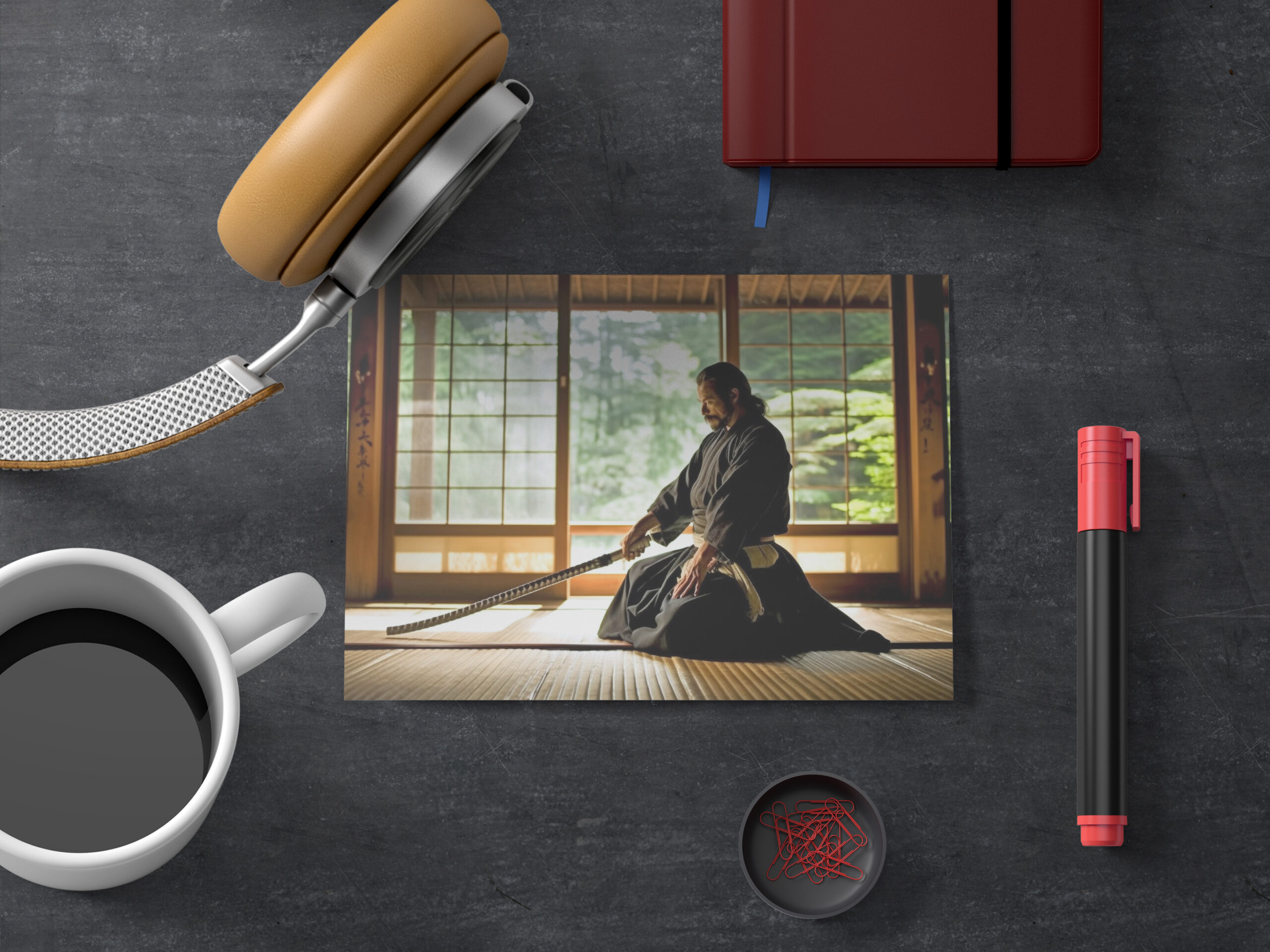raxxa Postkarte: Fokussierter Samurai Krieger