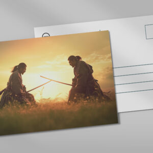 raxxa Postkarte: Zwei Samurai Krieger auf dem Feld